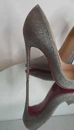 Christian Louboutin So Kate 120 Silver Glitter Pump Heels 38 UK 5