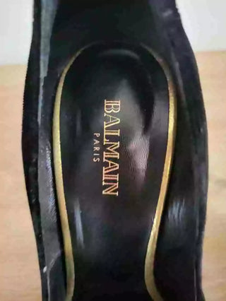 Balmain black velvet heels, size 38 UK5