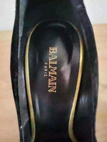 Balmain black velvet heels, size 38 UK5