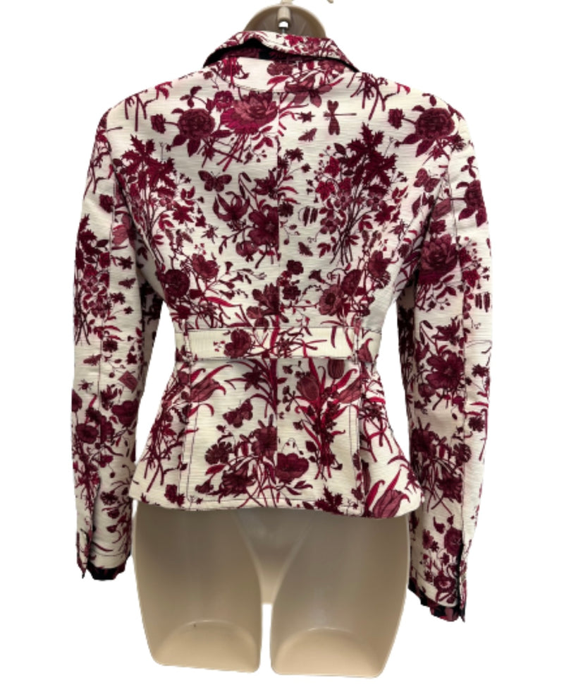 Louis Vuitton - Authenticated Jacket - Leather Brown Floral for Women, Very Good Condition