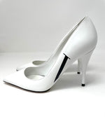 NEW White Leather VLTN Printed Heels 35.5