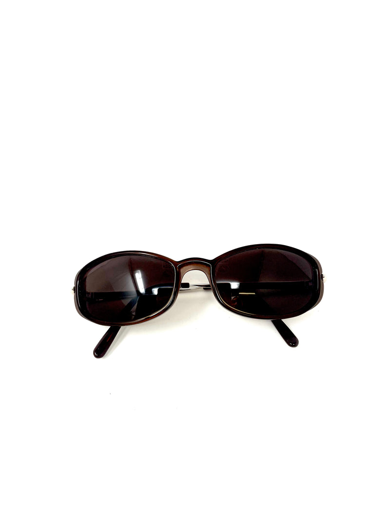 Paris Brown Small Rectangular Sunglasses
