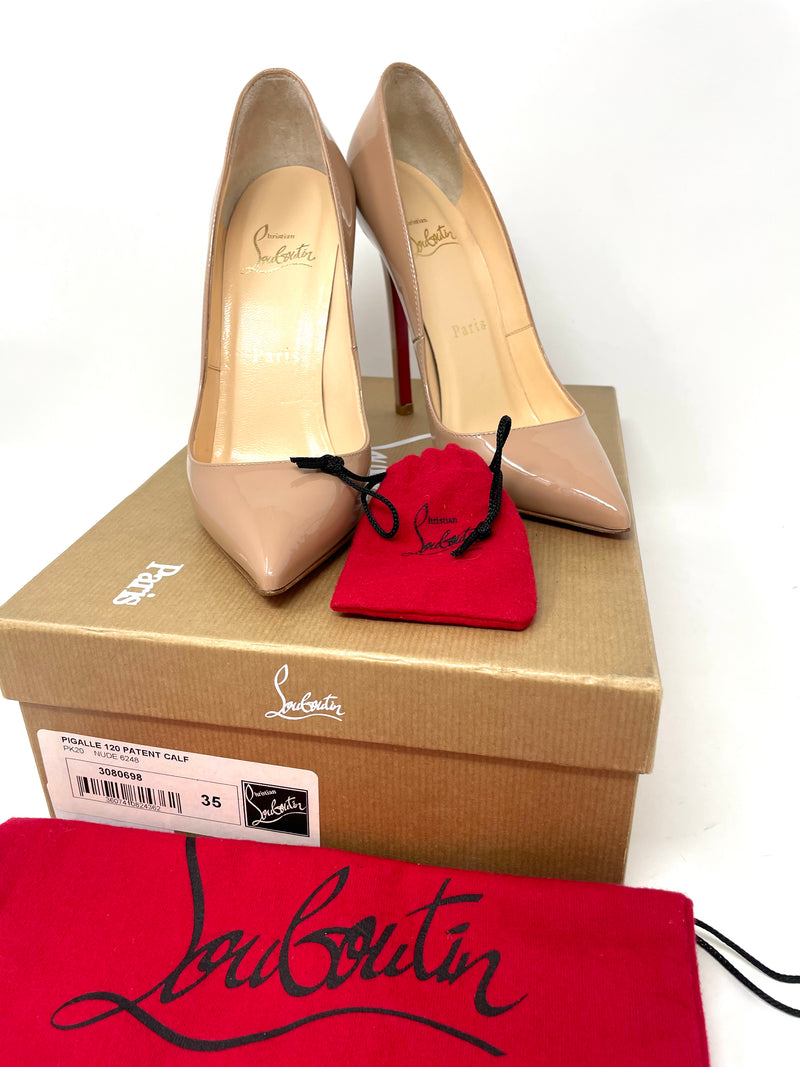 HOLD Christian Louboutin patent leather heel 120mm Beautiful barely worn  (indoors only…