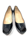 Altadama 100 Black Patent Leather Peep Toe Platform Heels 39
