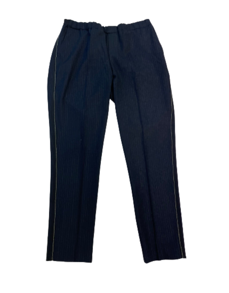 Dark Navy Pin Stripe Beaded Side Trousers UK 16