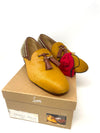 Christian Louboutin Tassilo Flat Yellow Pony Brown Calf GG Version Gold Spikes Mens Loafers 43 / UK 9