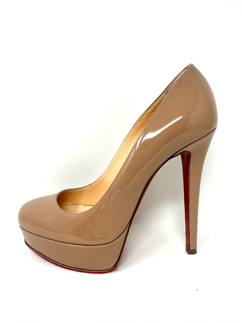 Bianca 140 Nude Patent Leather Platform Heels 38