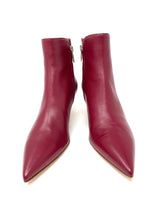 Gianvito Rossi Levy 55 Burgundy Nappa Syrah Mid Heel Ankle Booties 36