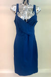Blue Low Neck Midi Dress UK10