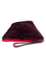 Faux Fur Two Tone Pink/Brown Large GV3 Wristlet Clutch Bag