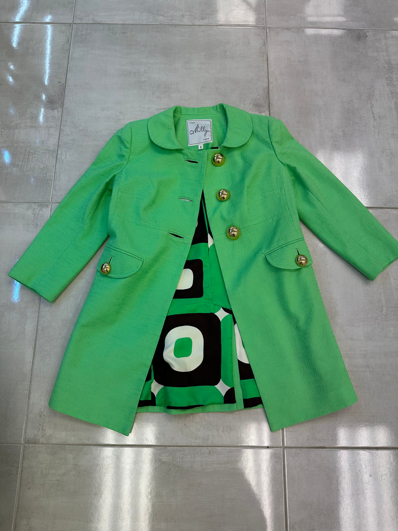 Green Cotton Buttoned Jacket Size 8