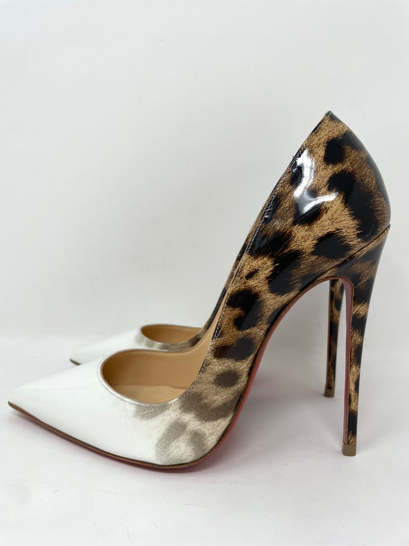 White and leopard deals heels
