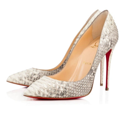 Python skin high heels with red soles