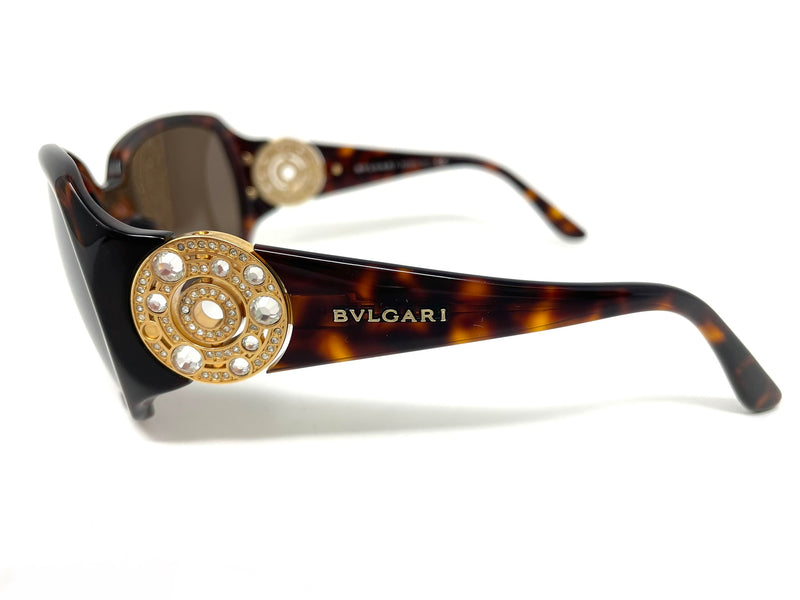 Brown Havana Embellished Crystal Sunglasses