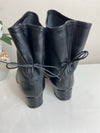 NEW Soloviere Princess Black Leather Ankle Boots 38