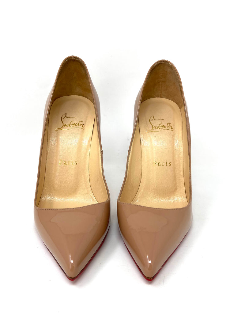 Christian Louboutin So Kate 120 Nude Patent Pumps 37.5 Pigalle