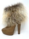 rown Calf Leather with Blonde Fur Boots 