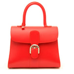 Coral box calf leather structured top handle rare high end designer bag