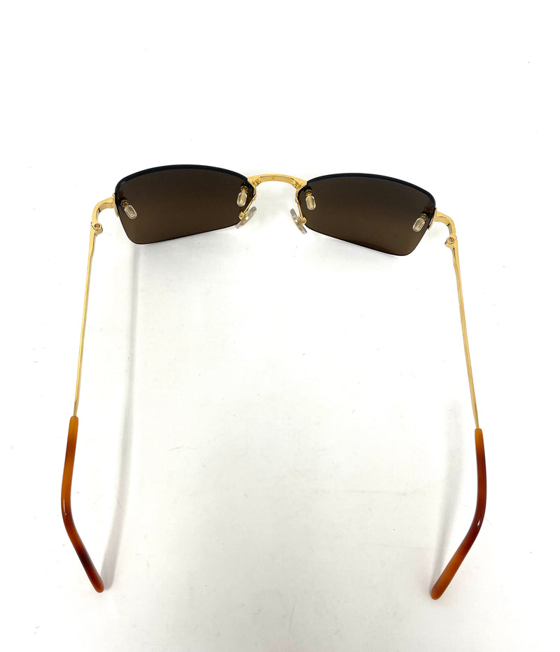 Rimless Gold Mirrored Sunglasses