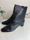 NEW Soloviere Princess Black Leather Ankle Boots 38