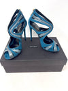 Dolce & Gabbana Green Teal Suede and Snake effect 120 heels 37.5
