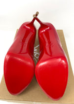 Christian Louboutin Red Eel Skin Very Prive Peep Toe 120 Pumps Size 6/36.5