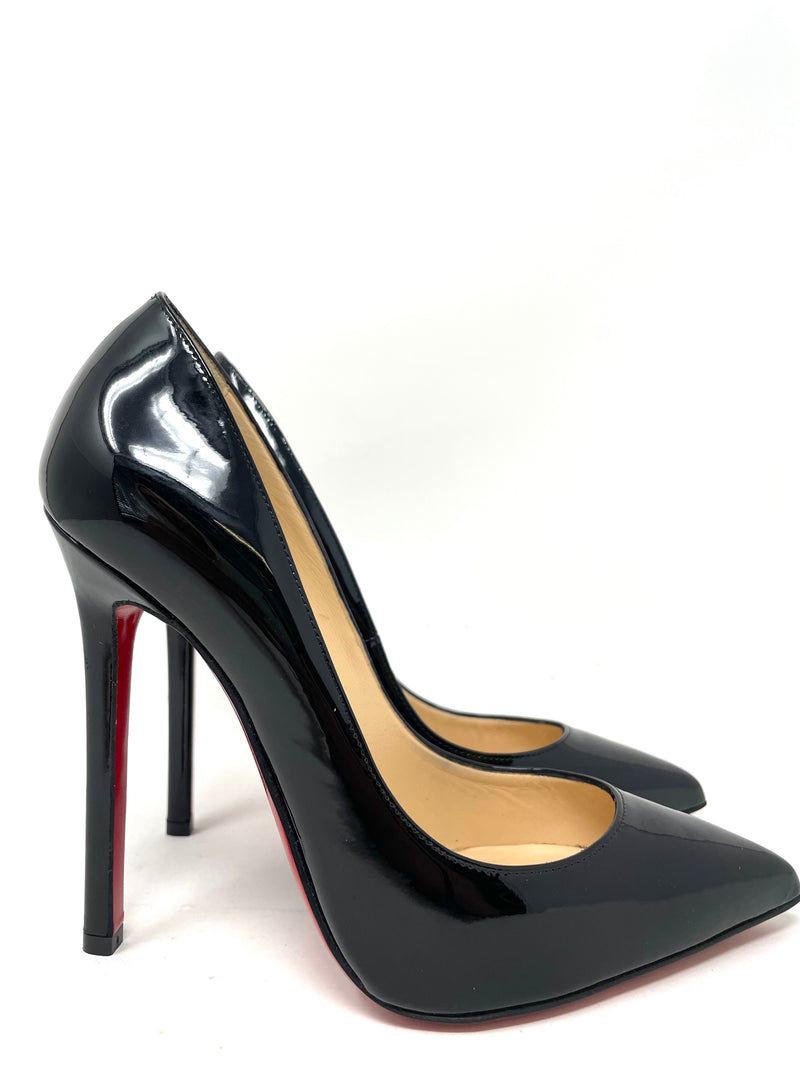 Pigalle 120 Black Patent Leather Heels 37
