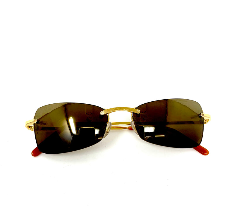 Rimless Gold Mirrored Sunglasses