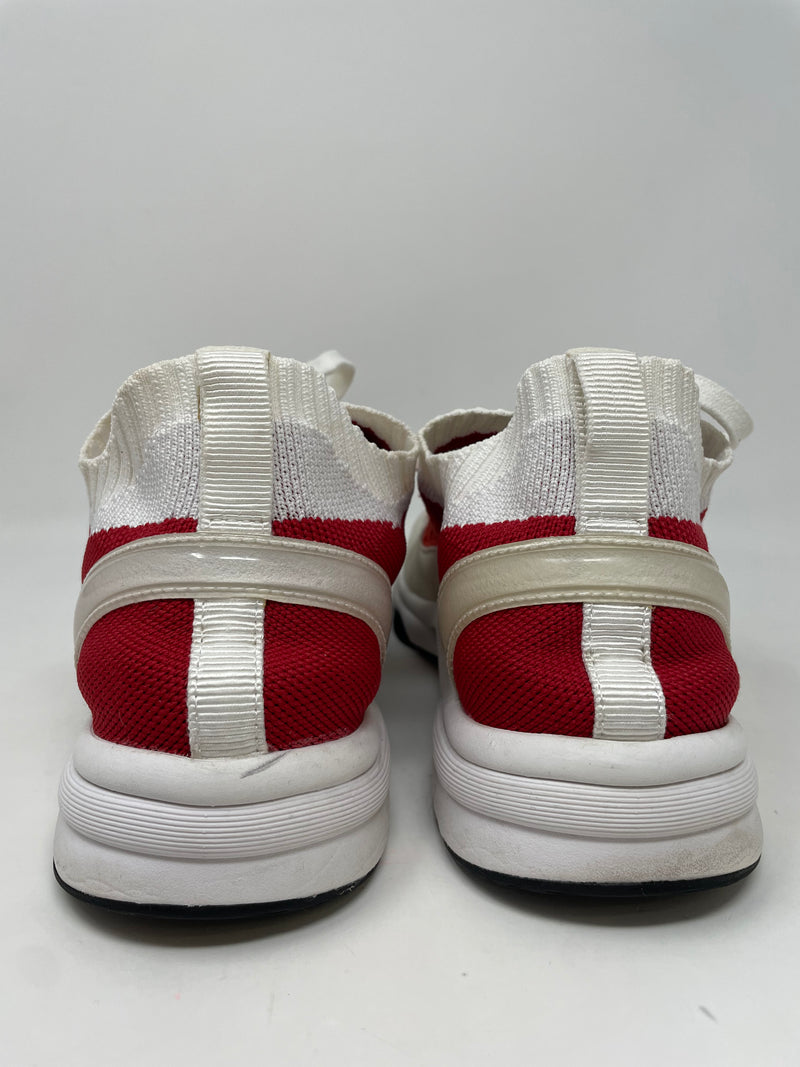 Red, White and Grey Knit Trail Sneakers 38.5