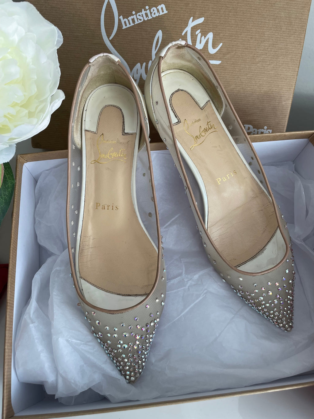 Wedding Marry Dress Shoes Flat High Heels Pumps Follies Strass Degrastrass  Imported Mesh Rhinestone Party Evening Heels From Clfactoryseller, $75.84
